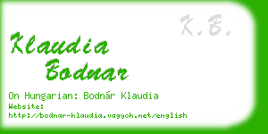 klaudia bodnar business card