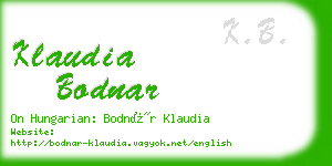 klaudia bodnar business card